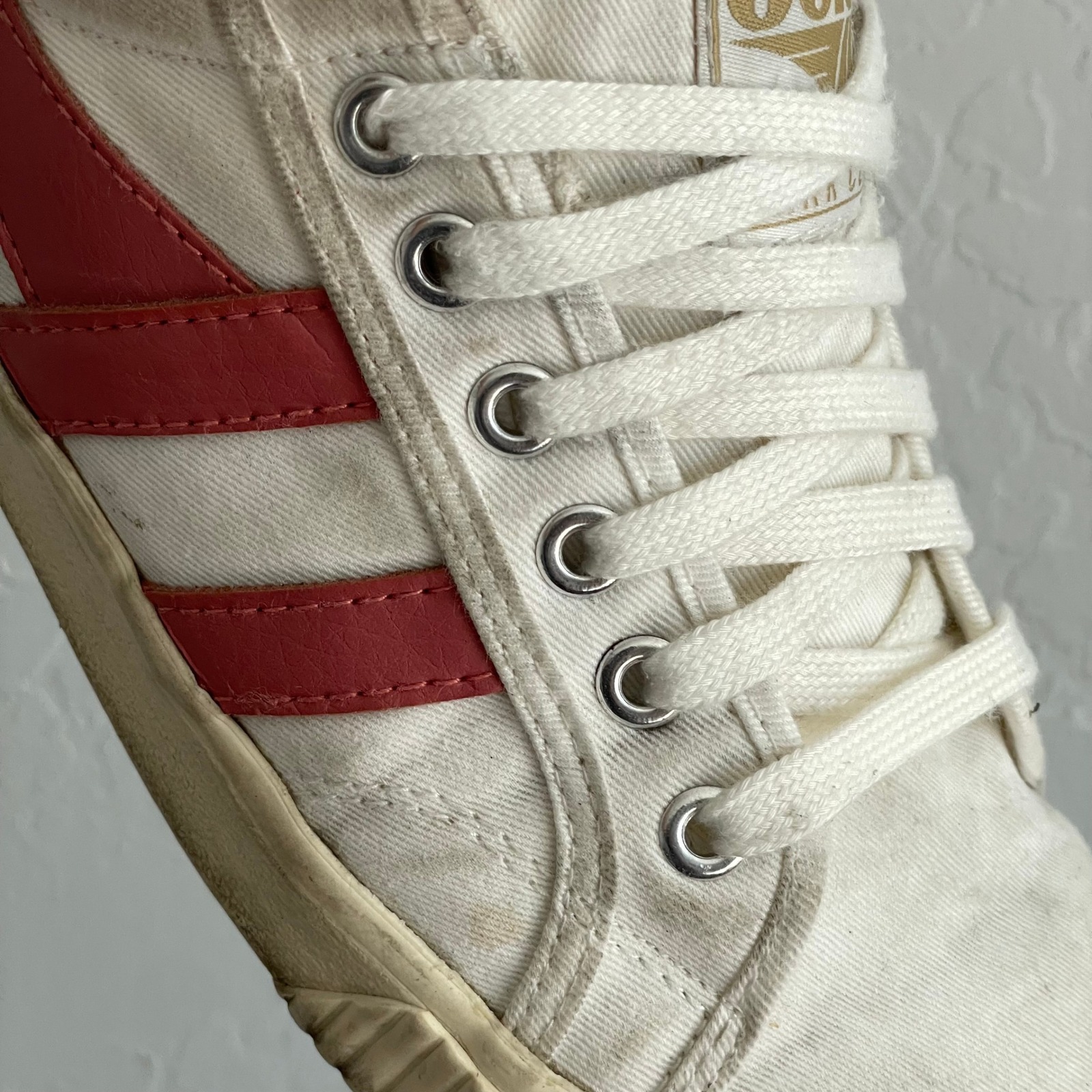 Gola Mark Cox Tennis Shoes Womens 8 White/Pink Canvas Casual Sneakers Preppy — image 5 of 8